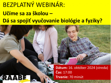 Učíme sa za školou – dá sa spojiť vyučovanie biológie a fyziky?  | 16.10.2024