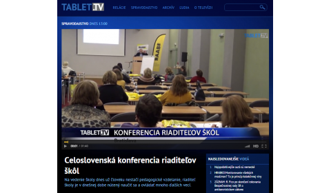 tv.teraz.sk – 27. 11. 2015: Celoslovenská konferencia riaditeľov škôl 