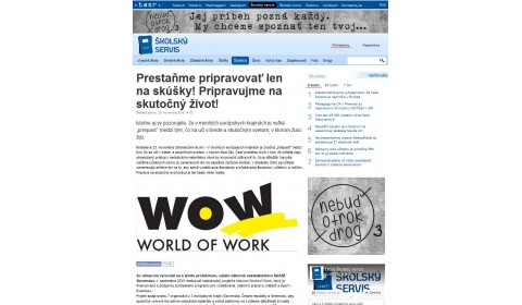 skolskyservis.sk – 23. 11. 2015: Prestaňme pripravovať len na skúšky! Pripravujme na skutočný život! 