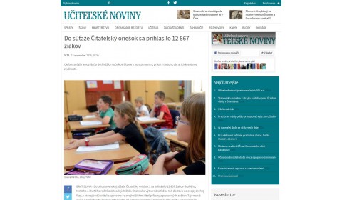 ucn.sk – 13. 11. 2015: Do súťaže Čitateľský oriešok sa prihlásilo 12 867 žiakov